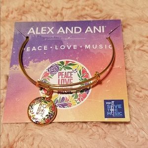 Alex and Ani Peace Love Music Charm Bangle